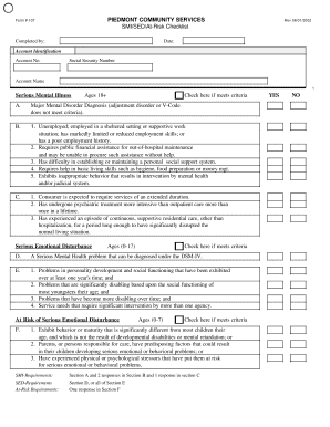 SMI/SED/At-Risk Checklist