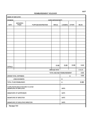 Reimbursement Voucher Form