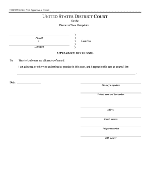 Appearance of Counsel