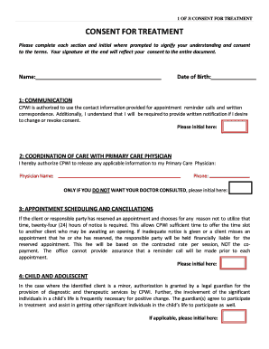 Consent for Treatment Form
