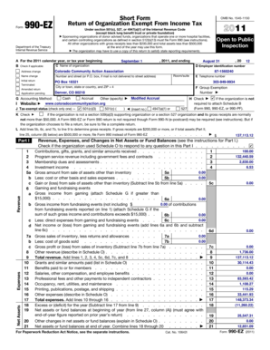 Form 990-EZ Tax Return