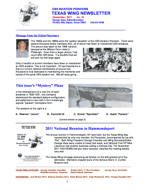 Simple after action report template word - OX5TEXASNewsletter December 2011 - OX5 Aviation Pioneers - ox5