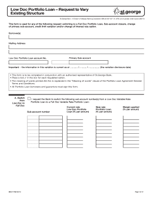 Low Doc Portfolio Loan Variation Request