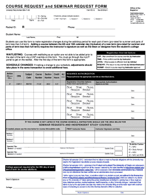 Course and Seminar Request Form