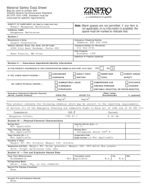 Material Safety Data Sheet