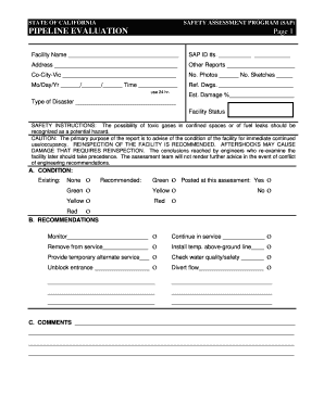 California Pipeline Safety Assessment Form