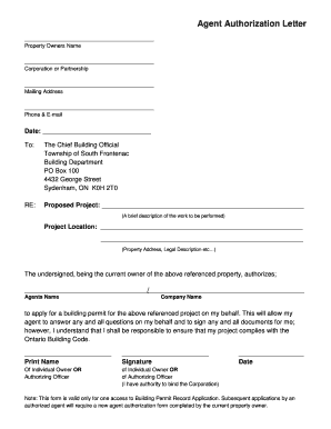 Agent Authorization Letter