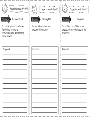 Encyclopedia Brown Reading Response Worksheet