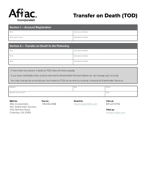 Transfer on Death Account Registration Form