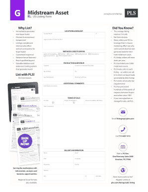 US Midstream Asset Listing Form