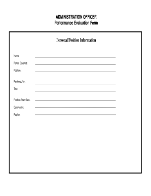 Administration Officer Performance Evaluation Form
