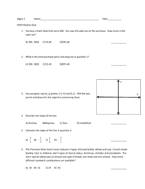 HSPA Review Quiz