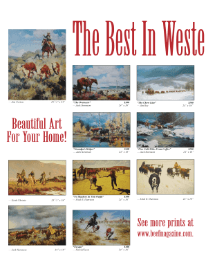 Western Art Print Order Form