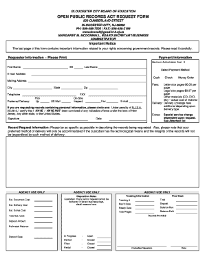 New Jersey Open Public Records Act Request Form