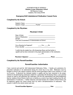 Emergency Self-Administered Medication Consent Form