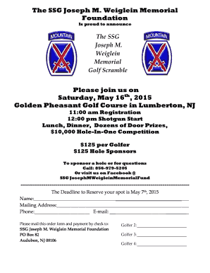 The SSG Joseph M Weiglein Memorial Foundation - audubonschools