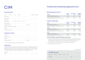 Chartered Institute of Marketing Membership Application Form