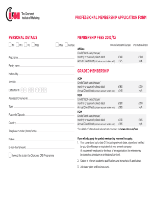 Professional Membership Application Form