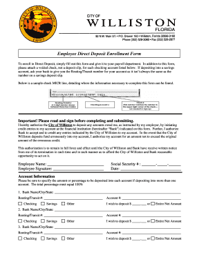 Employee Direct Deposit Enrollment Form