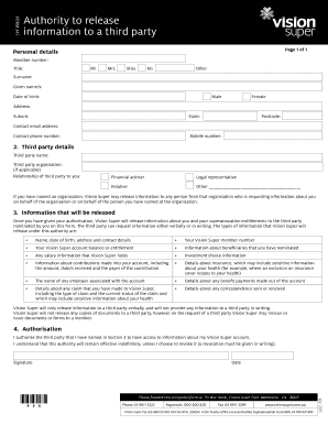 Authority to Release Information to Third Party