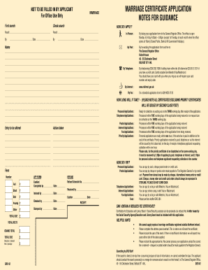 Marriage Certificate Application