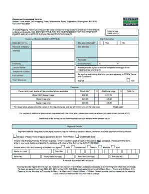 Severn Trent Water Map Request Form
