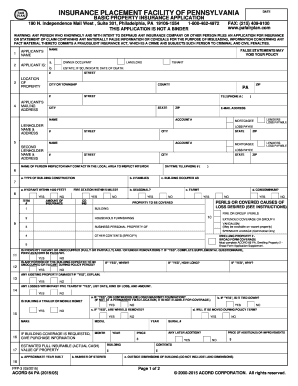 Pennsylvania Basic Property Insurance Application
