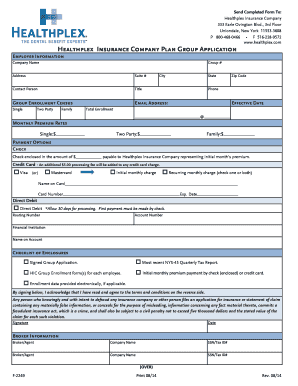 Healthplex Insurance Company Group Application
