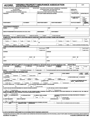 Virginia Property Insurance Application