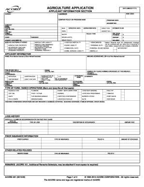 Agriculture Insurance Application Form