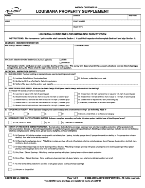 Louisiana Hurricane Loss Mitigation Survey Form