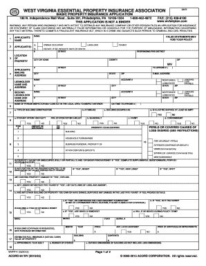 West Virginia Basic Property Insurance Application
