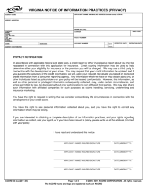 Virginia Notice of Information Practices (Privacy)