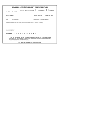 Oklahoma Operator Security Verification Form