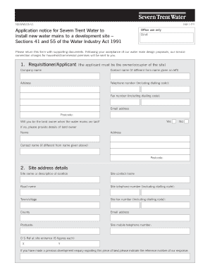 Severn Trent Water Application Notice