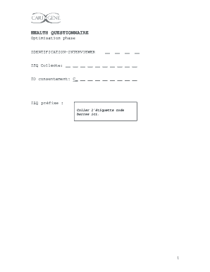 Health Questionnaire Cartagene