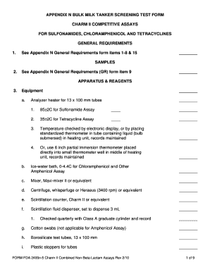 FDA Form 2400n-5 Charm II Non-Beta-Lactam Assays