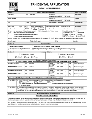 TRH Dental Application Form