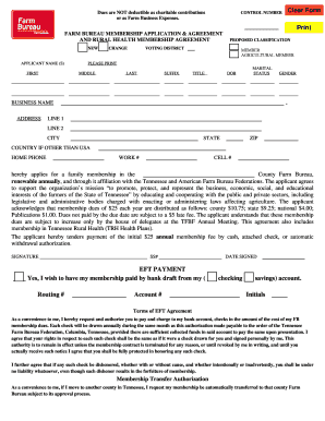 Tennessee Farm Bureau Membership Application