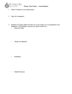 Physics 9wks Project Interim Report