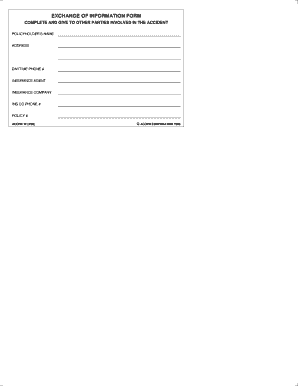 Exchange of Information Form