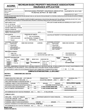 Michigan Basic Property Insurance Application
