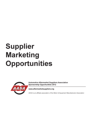Supplier Marketing Opportunities - aftermarketsuppliersorg