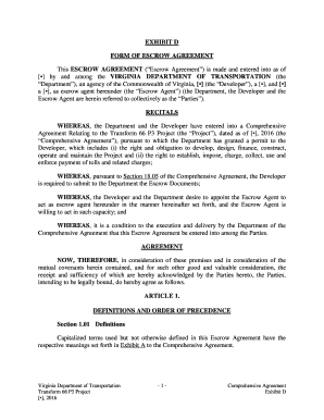 EXHIBIT D FORM OF ESCROW AGREEMENT ESCROW AGREEMENT VIRGINIA - p3virginia