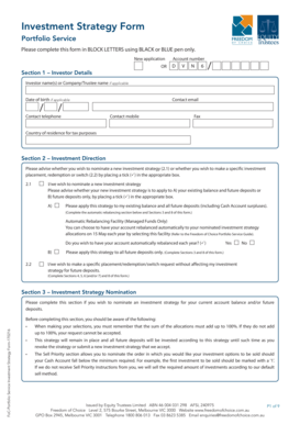 Investment Strategy Form