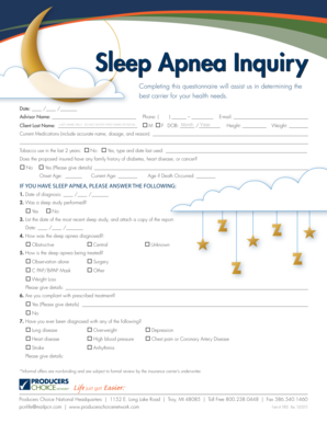 Sleep Apnea Inquiry Form