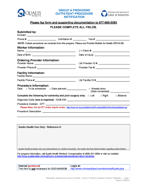 Washington Outpatient Procedure Notification