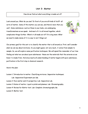 Chemistry Lab: Matter Classification and Separation
