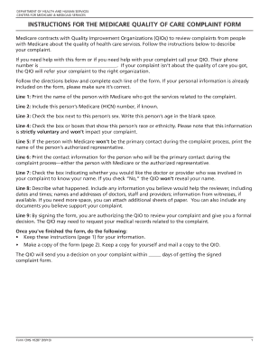 Medicare Quality of Care Complaint Form