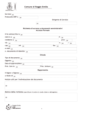 Richiesta di accesso a documenti amministrativi